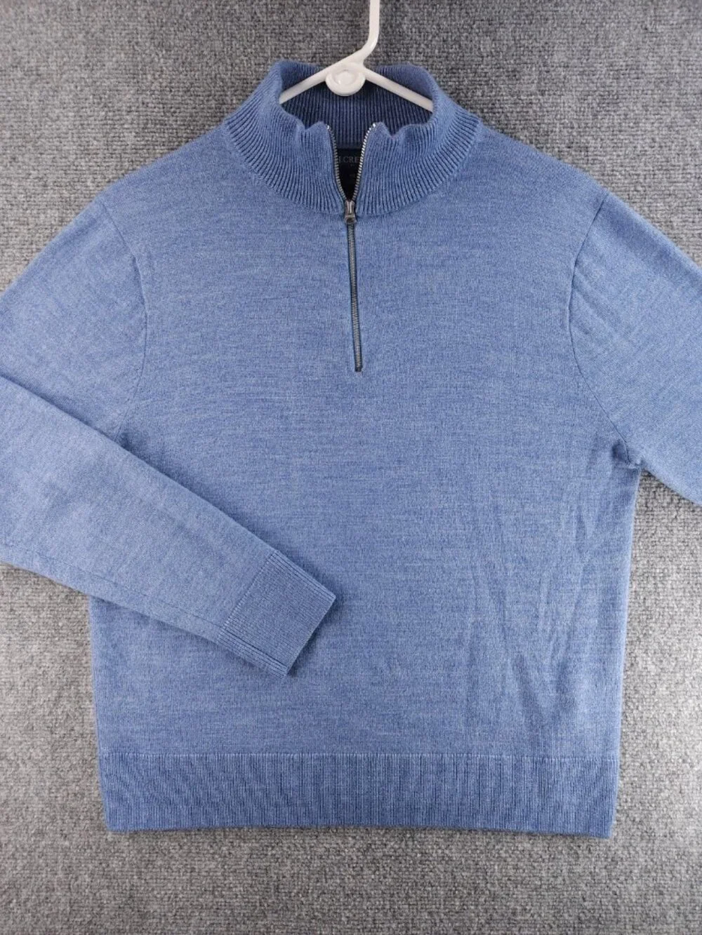 NWOT J. Crew 1/4 Zip Knit Wool Blend Sweater Pullover Men Soft Medium Adult